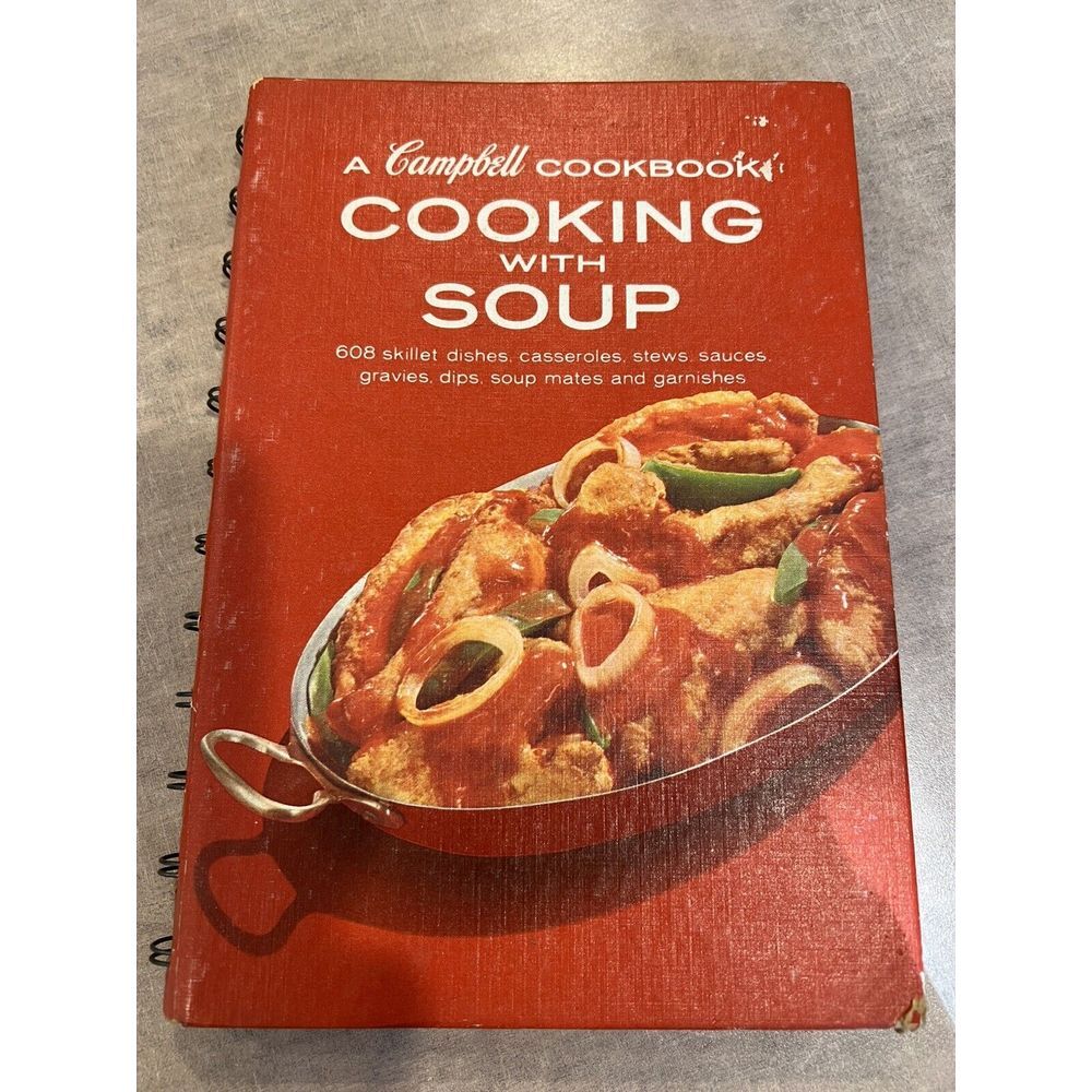 Vintage Campbell Cookbook Cooking With Soup 608 Recipes Spiral Bound Red 1st Ed?